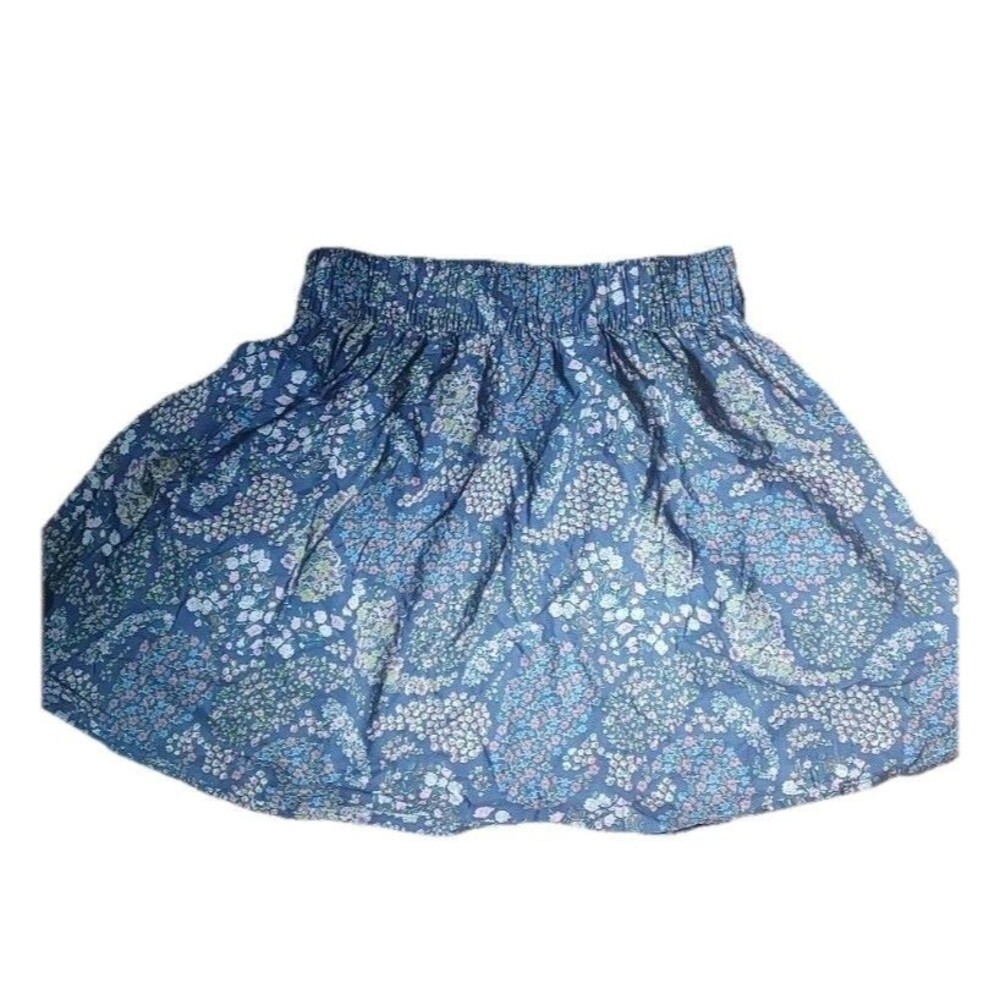 H&M Women's Floral Skirt paper bag skirt light blue with floral design